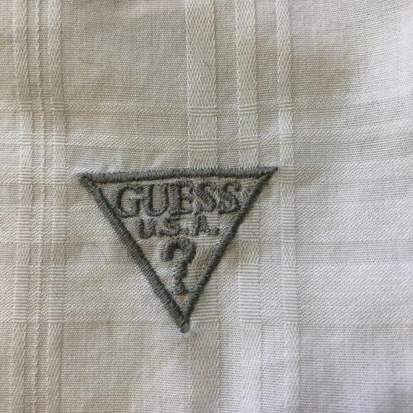 Guess White Cotton Button Down Long Sleeve Collared Dress Shirt - Picture 7 of 13